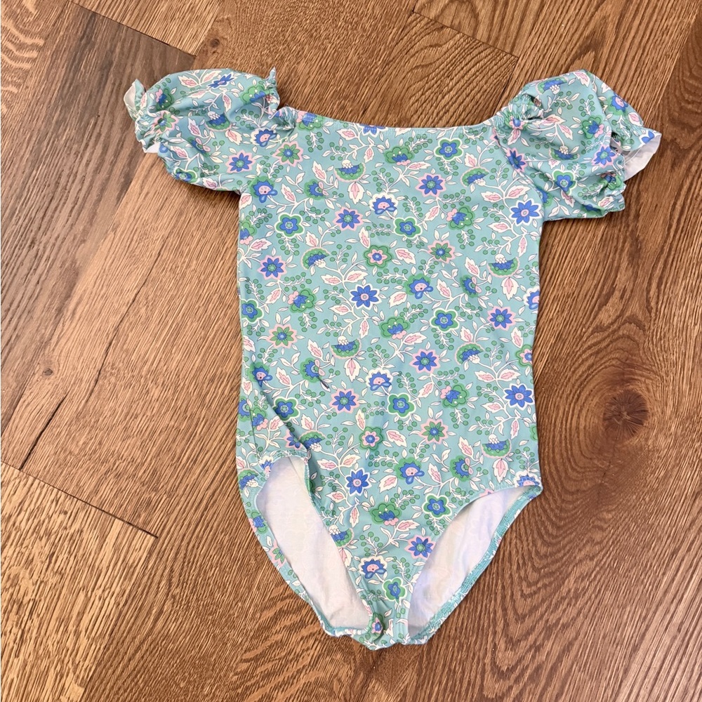 Mini Boden Floral Kids One Piece Swimsuit size 6-7